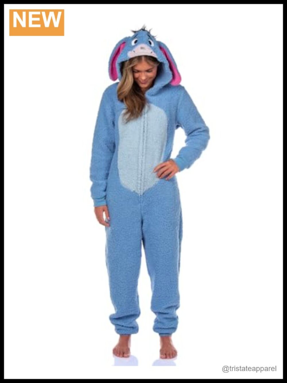Disney Eeyore Sherpa Fleece One-Piece Pajama Union Suit Adult Women